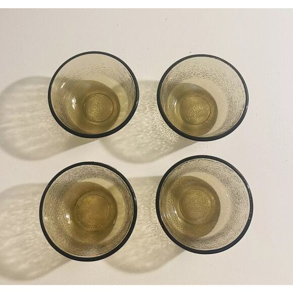 4 Vintage Textured Amber Brown Glasbake Ramekins Bowls, Prep, Bowl, Custard - Picture 3 of 5